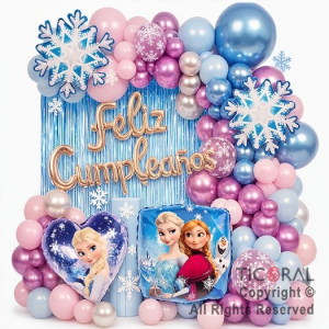 SET DE GLOBOS ARCO XL FROZEN XSR 63 UNIDADES